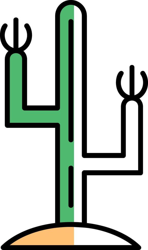 cactus gevulde voor de helft besnoeiing icoon vector
