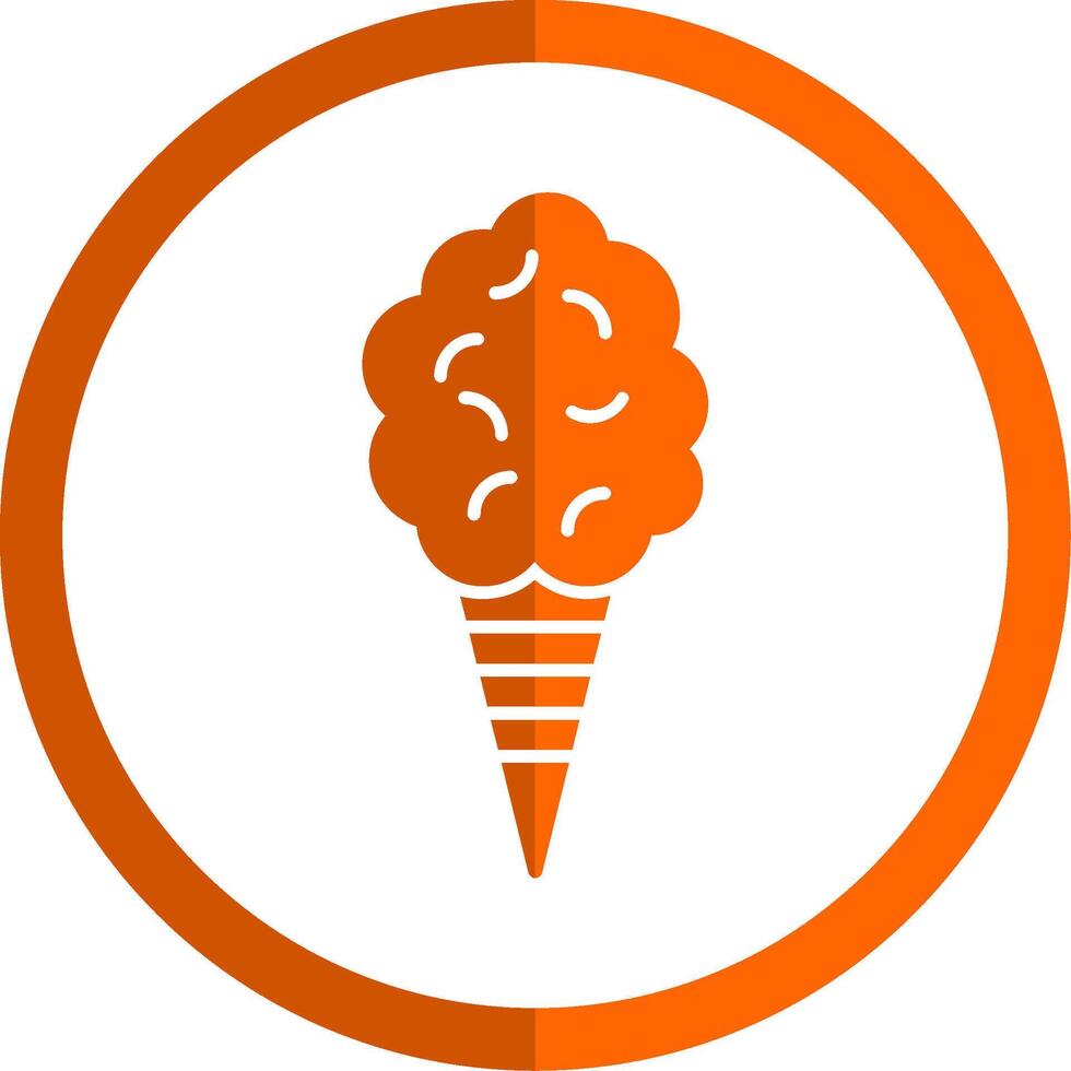 katoen snoep glyph oranje cirkel icoon vector