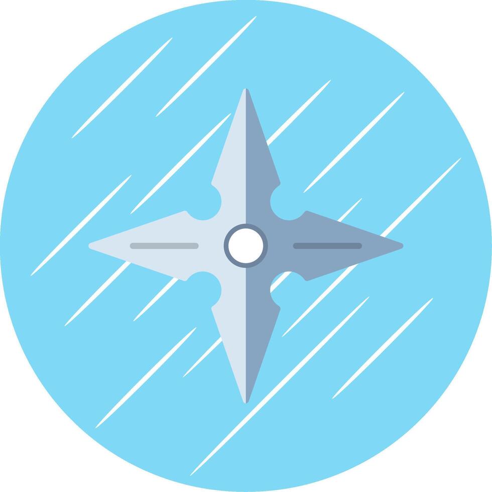 shuriken vlak blauw cirkel icoon vector