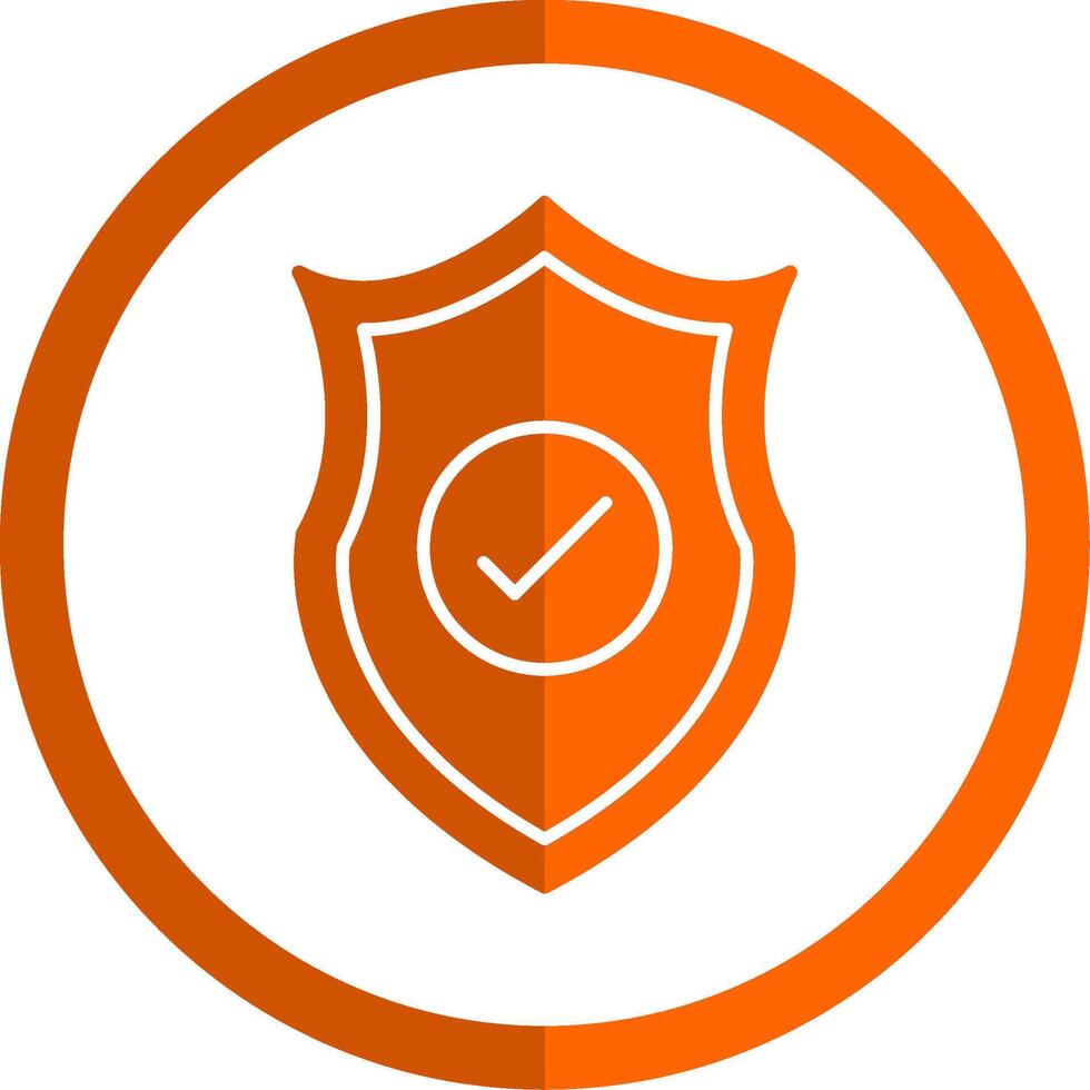 veiligheid glyph oranje cirkel icoon vector