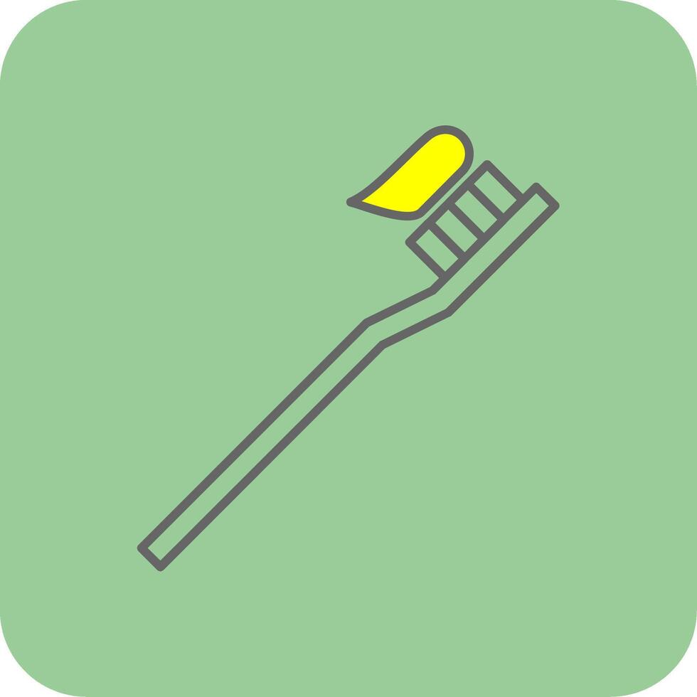 tandenborstel gevulde geel icoon vector