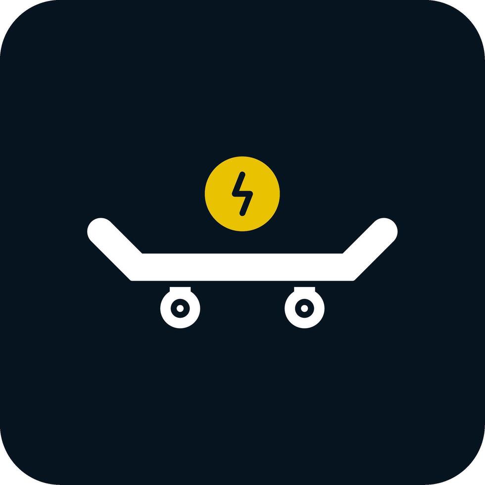 skateboard glyph twee kleuren icoon vector