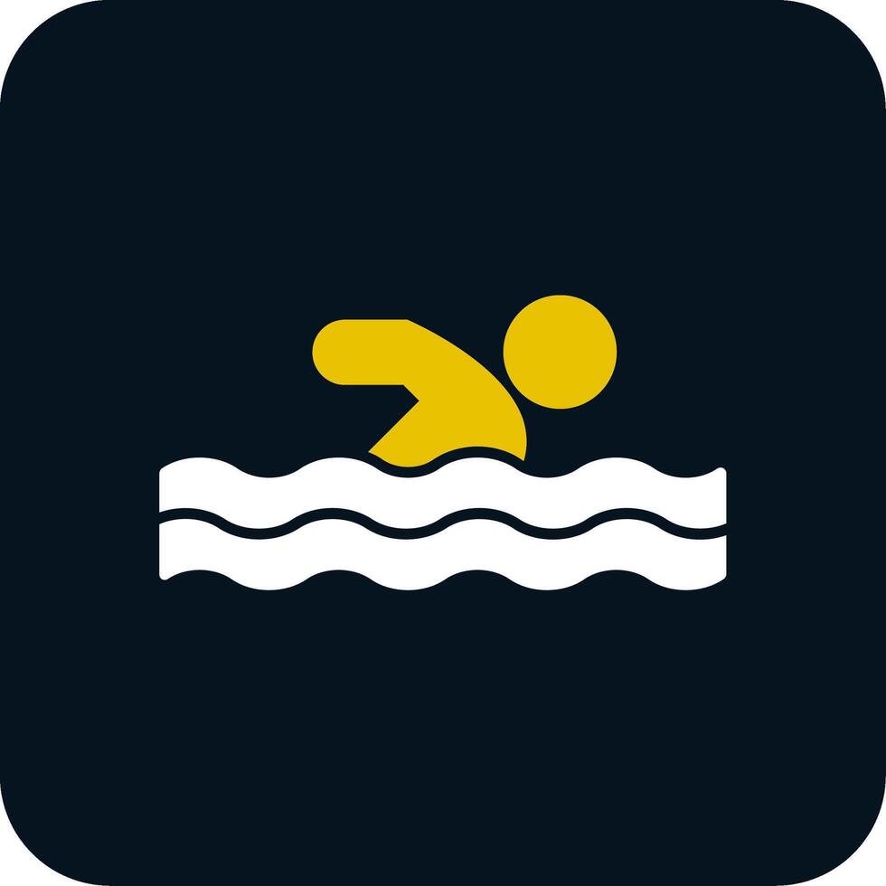 zwemmen glyph twee kleuren icoon vector