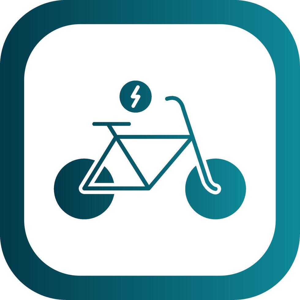 elektrisch fiets glyph helling ronde hoek icoon vector