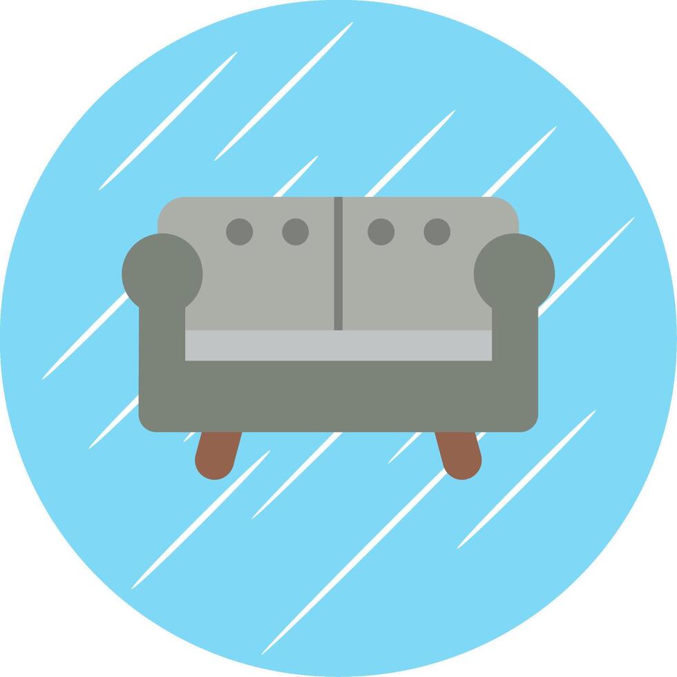 sofa vlak blauw cirkel icoon vector