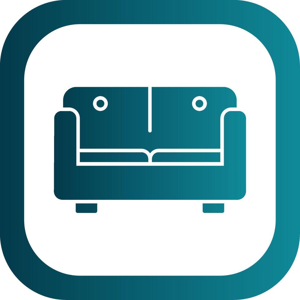sofa bed glyph helling ronde hoek icoon vector