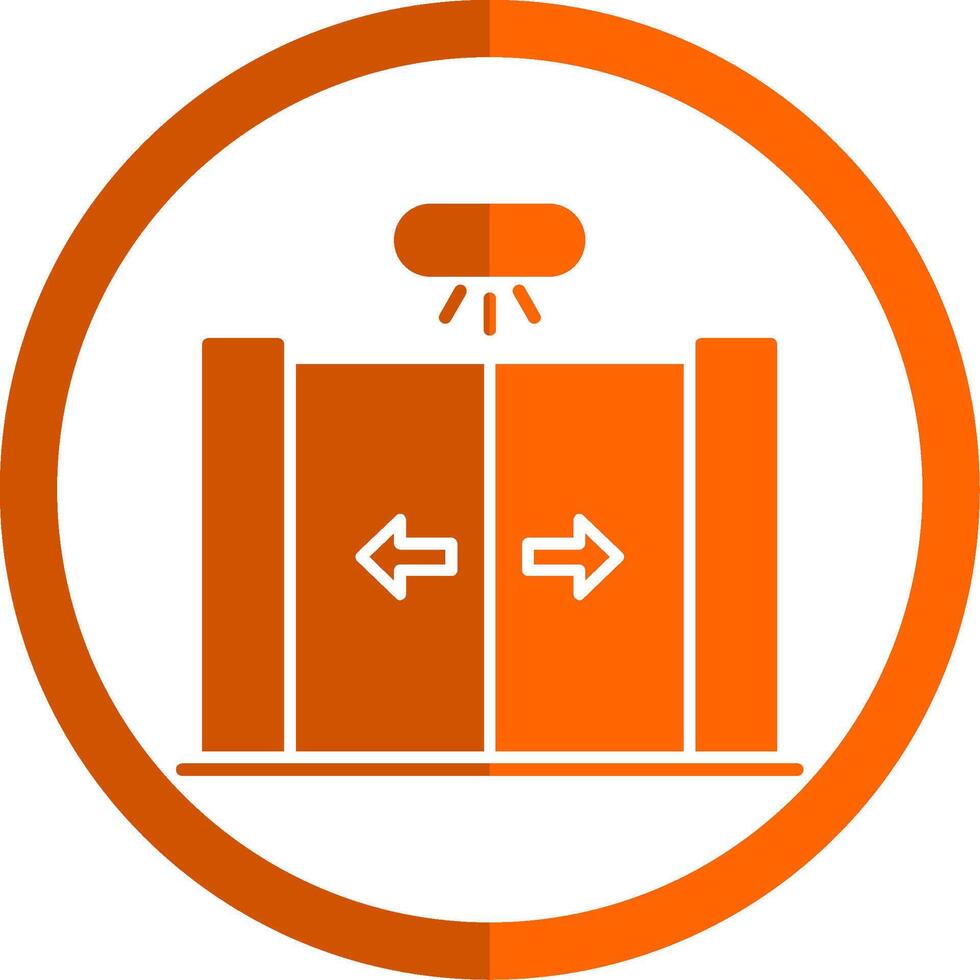 glijden deur glyph oranje cirkel icoon vector