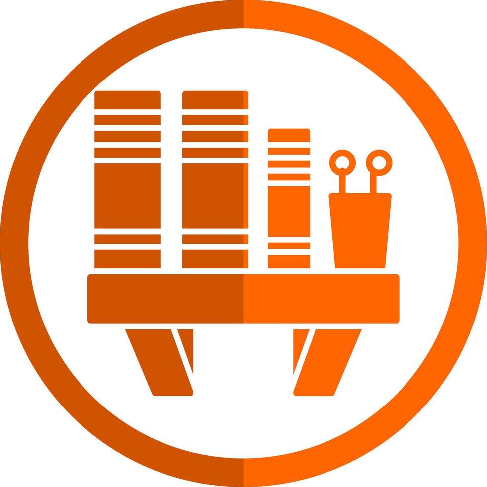 boek plank glyph oranje cirkel icoon vector