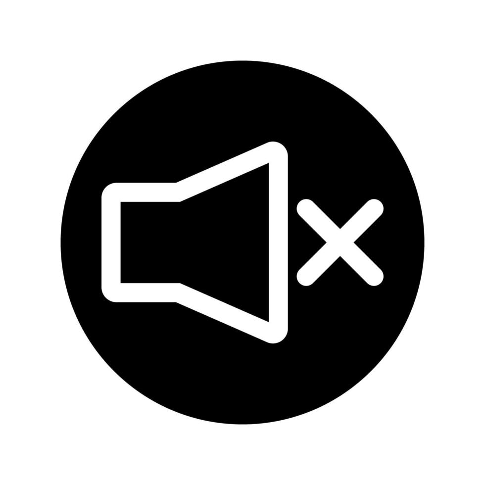 luidspreker uit, rond pictogram. stom. verboden geluid. glyph-pictogram van een spreker voor uw websiteontwerp, logo, app, ui, webinar, videochat, ect. vector