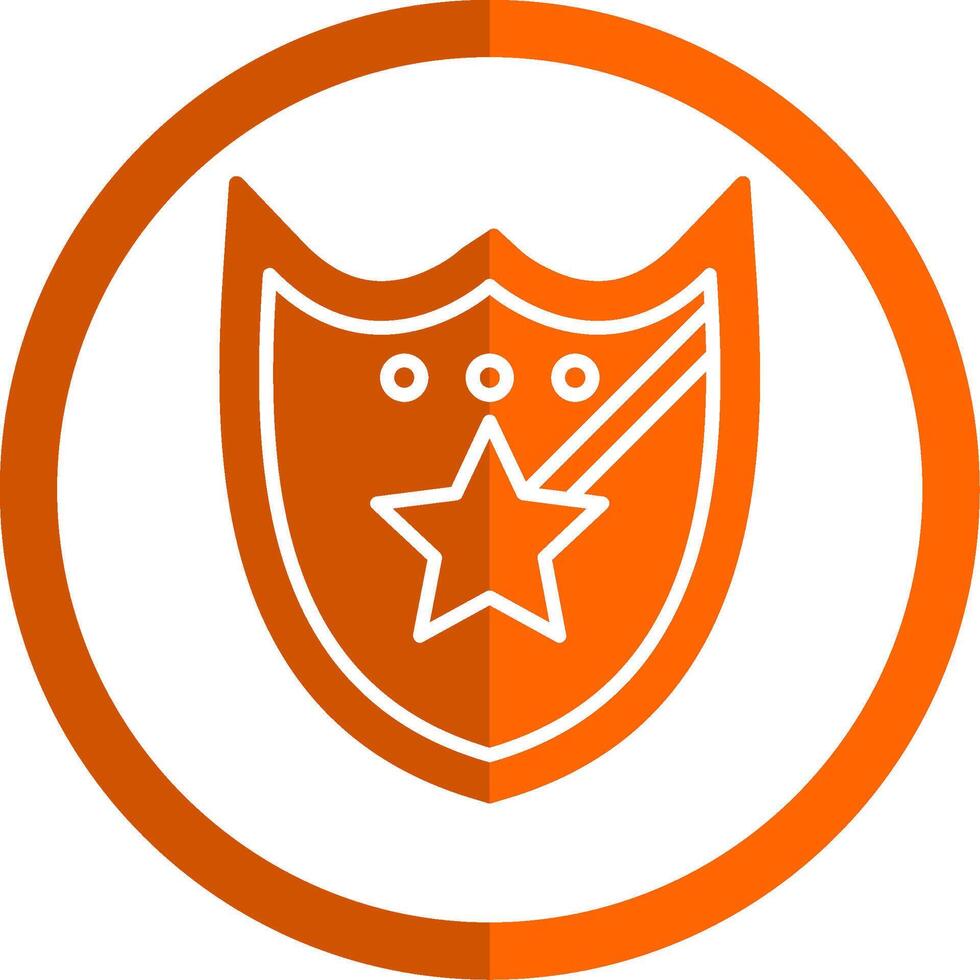 Politie insigne glyph oranje cirkel icoon vector