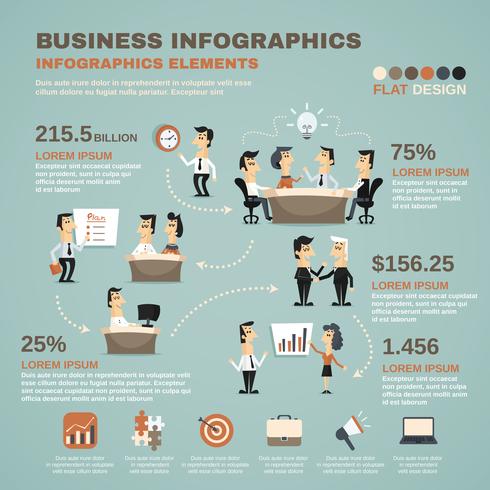 Office werk infographics presentatie poster vector