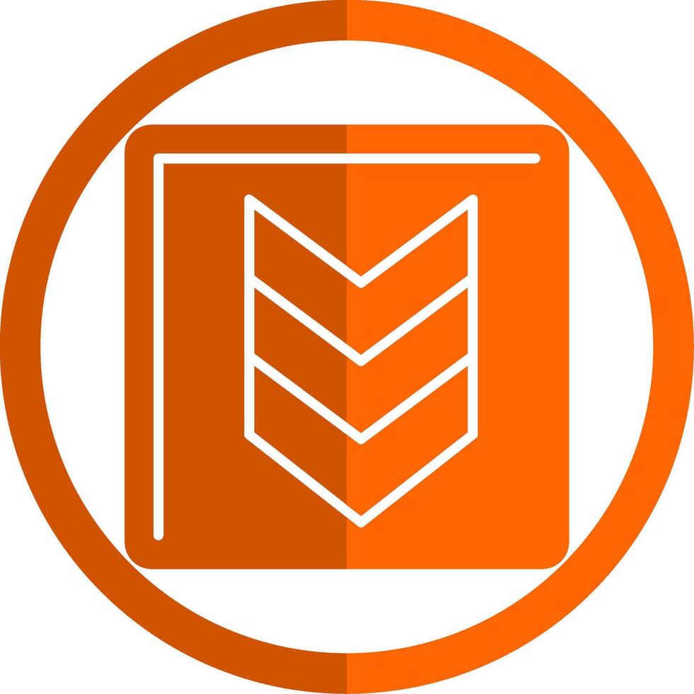 naar beneden chevron glyph oranje cirkel icoon vector