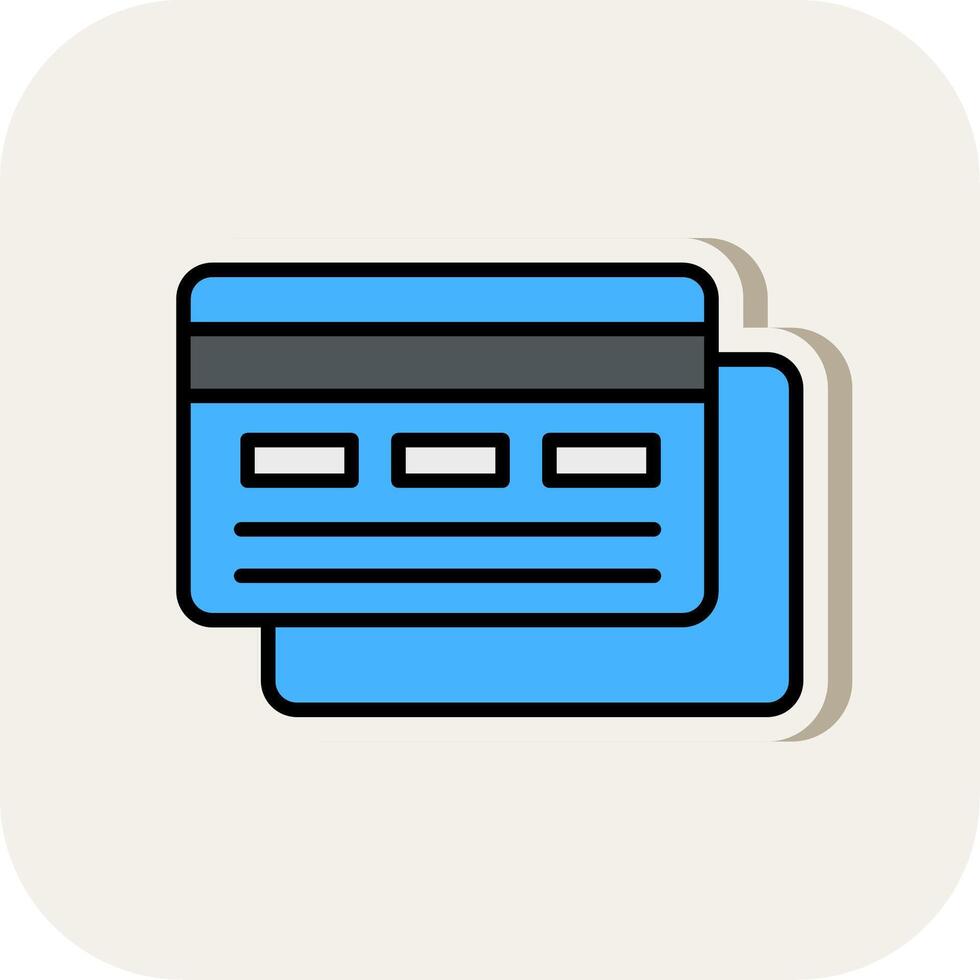 credit kaart lijn gevulde wit schaduw icoon vector