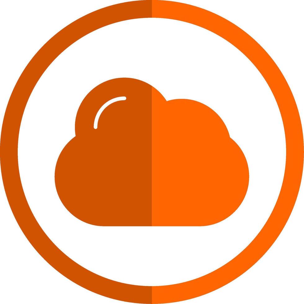 wolk glyph oranje cirkel icoon vector