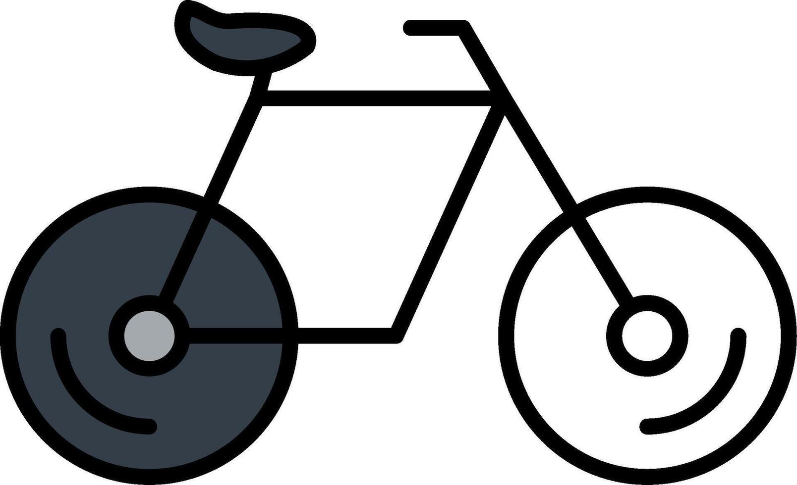 fiets gevulde voor de helft besnoeiing icoon vector