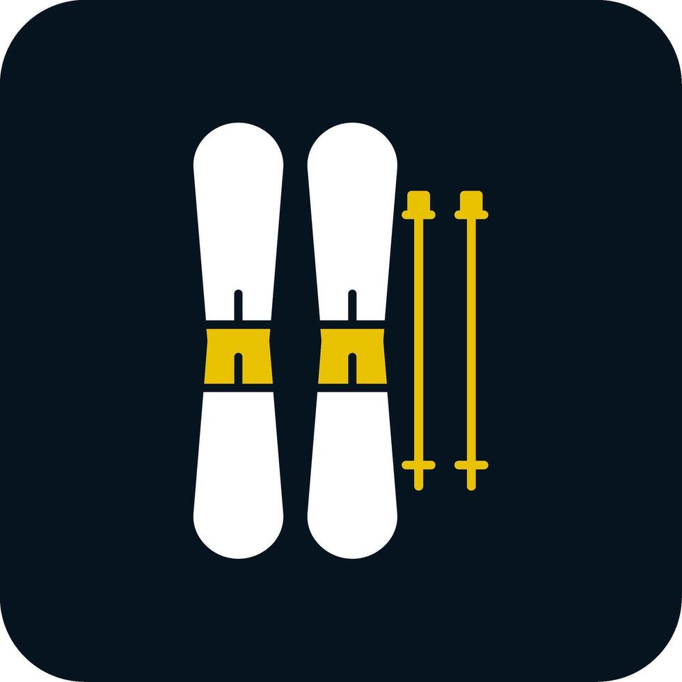 skis glyph twee kleur icoon vector