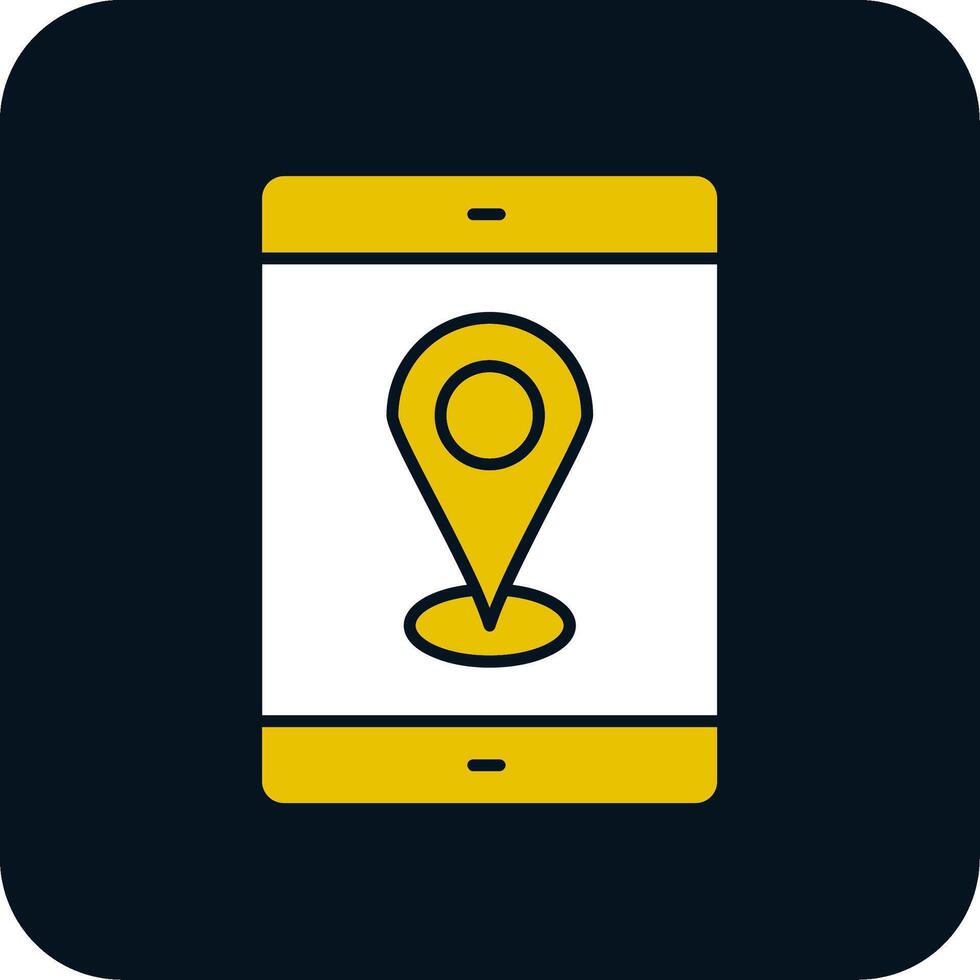 mobiel gps glyph tweekleurig pictogram vector