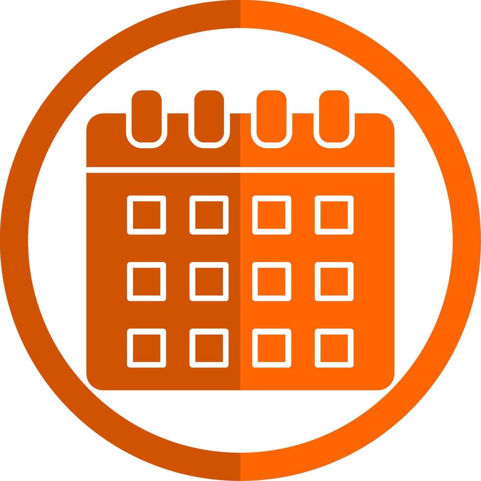 kalender glyph oranje cirkel icoon vector