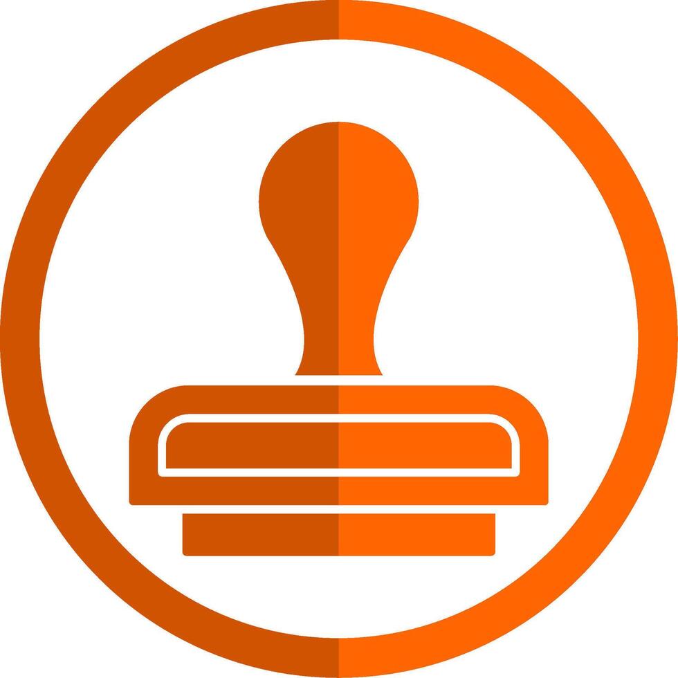 postzegel glyph oranje cirkel icoon vector