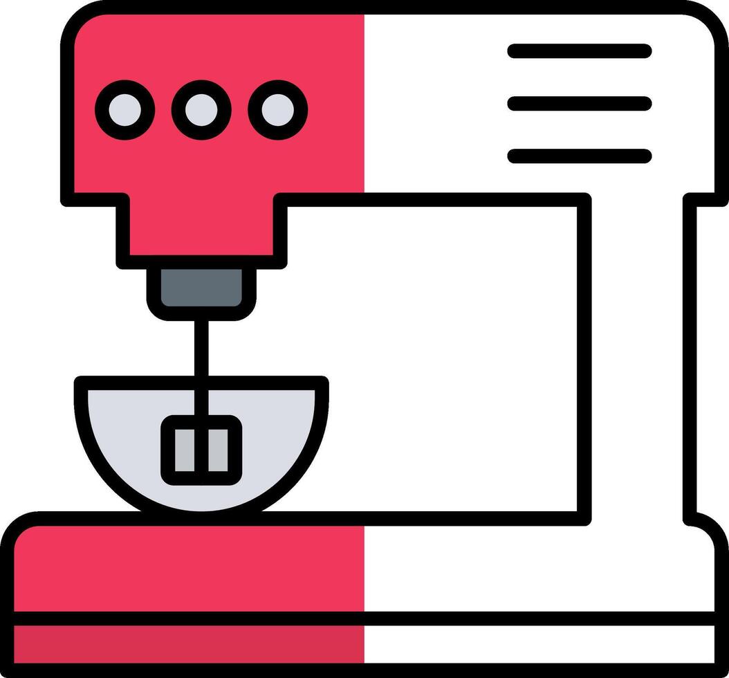 elektrisch menger gevulde voor de helft besnoeiing icoon vector