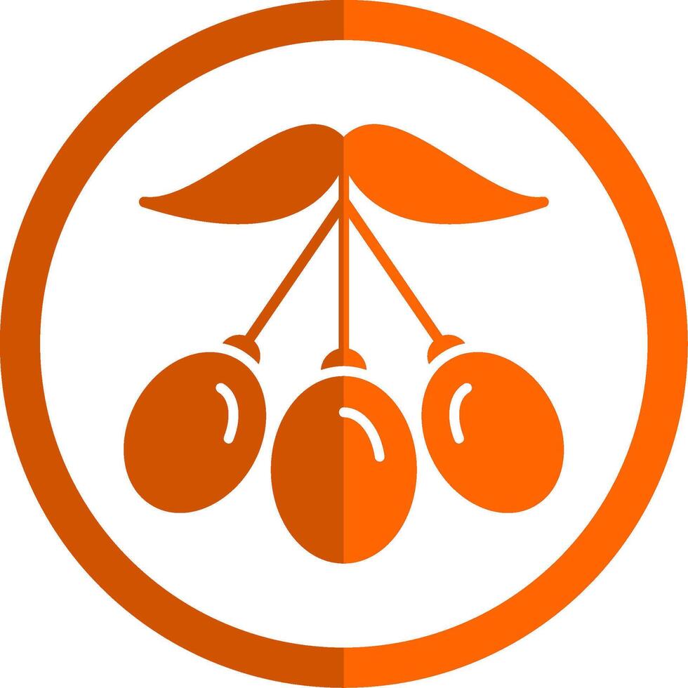 wolfberry glyph oranje cirkel icoon vector