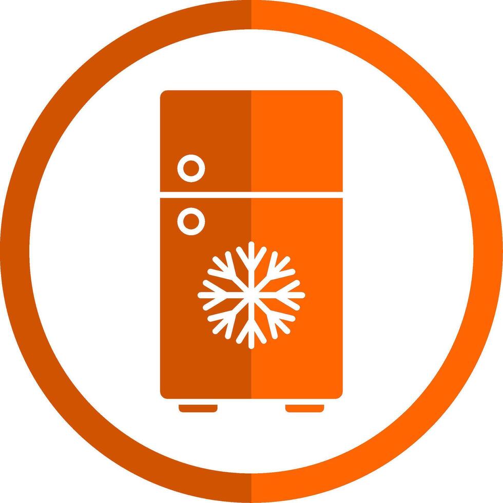 koelkast glyph oranje cirkel icoon vector