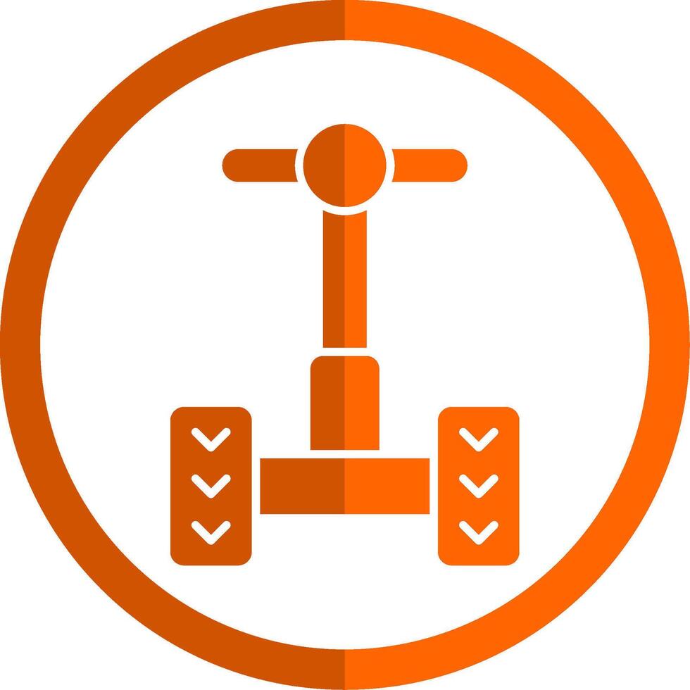 Segway glyph oranje cirkel icoon vector