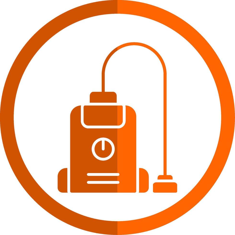 vacuüm schoonmaakster glyph oranje cirkel icoon vector