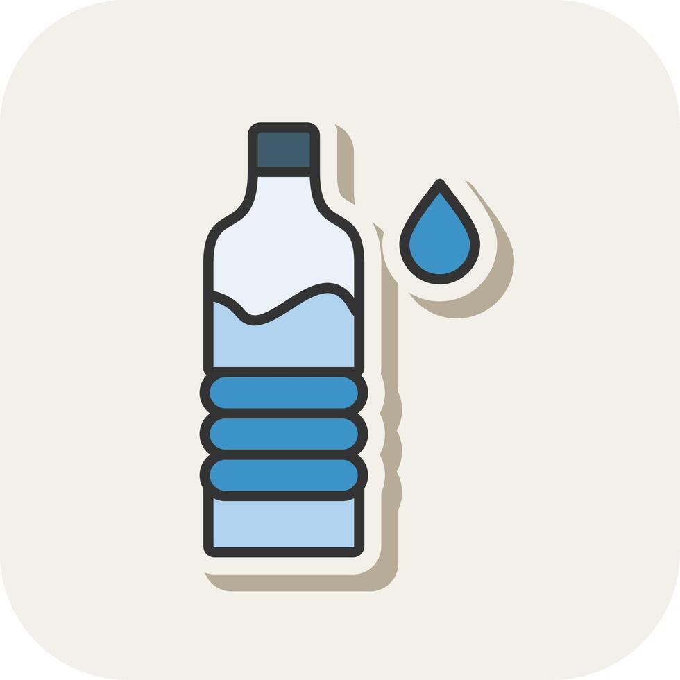 water fles lijn gevulde wit schaduw icoon vector