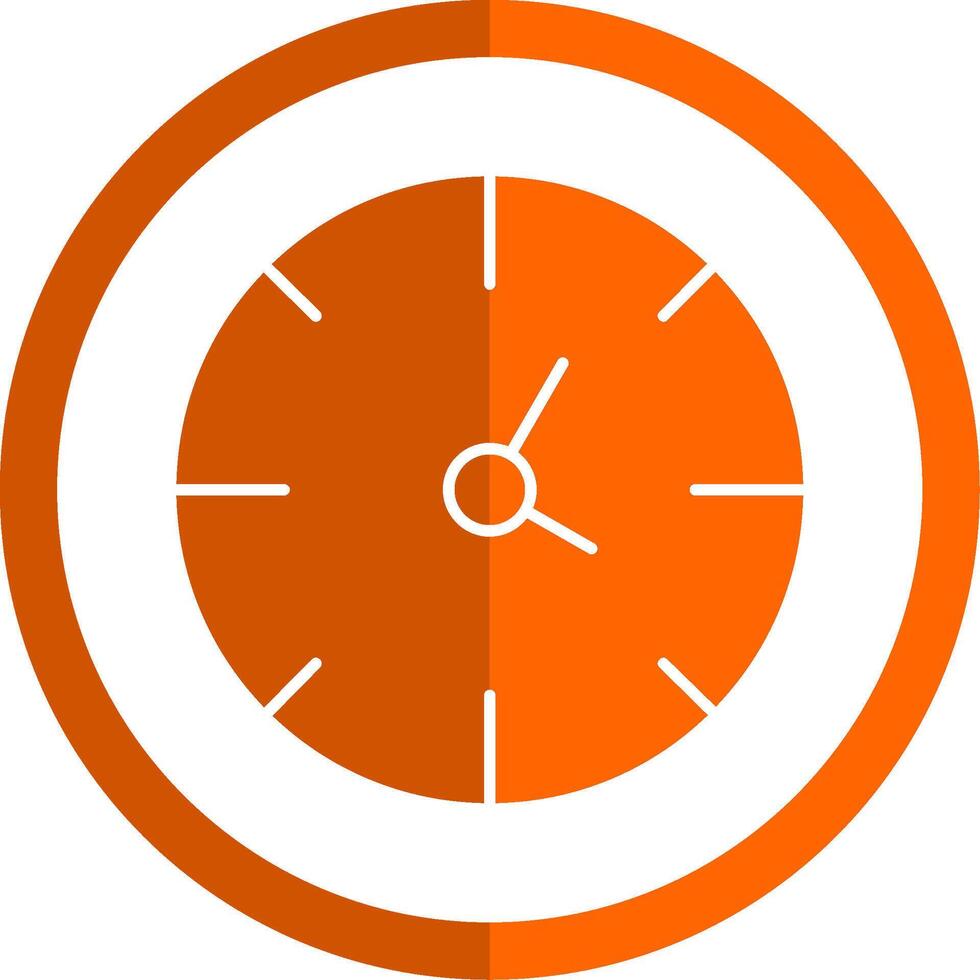 klok glyph oranje cirkel icoon vector