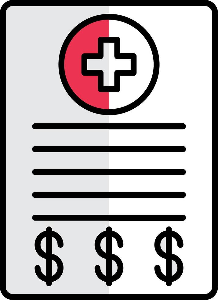 medisch Bill gevulde voor de helft besnoeiing icoon vector