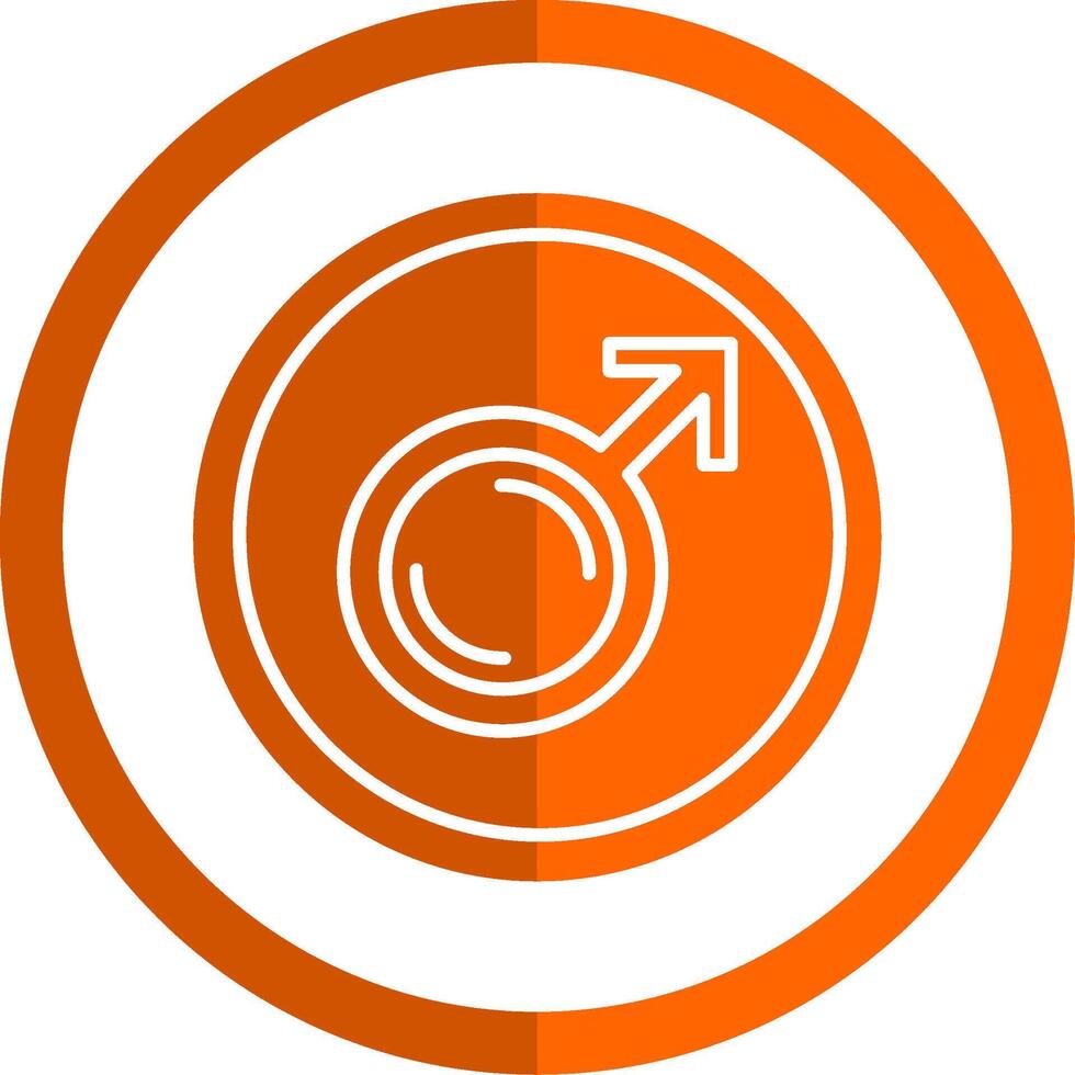 mannetje symbool glyph oranje cirkel icoon vector
