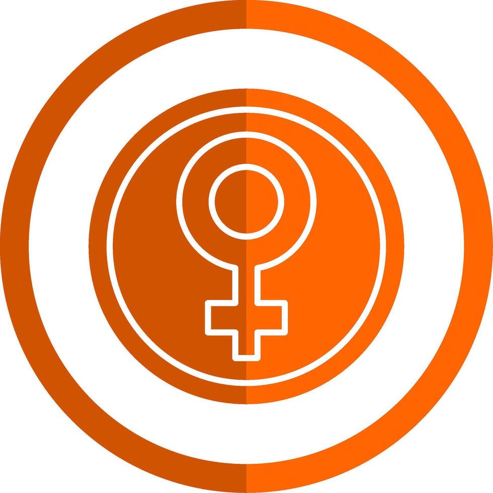 vrouw symbool glyph oranje cirkel icoon vector