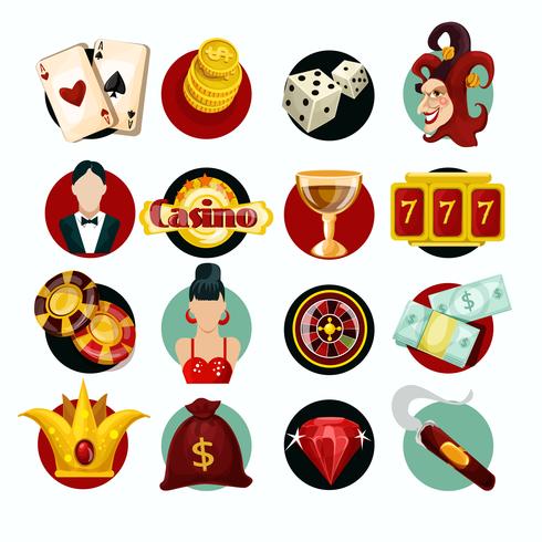 Casino pictogrammen instellen vector