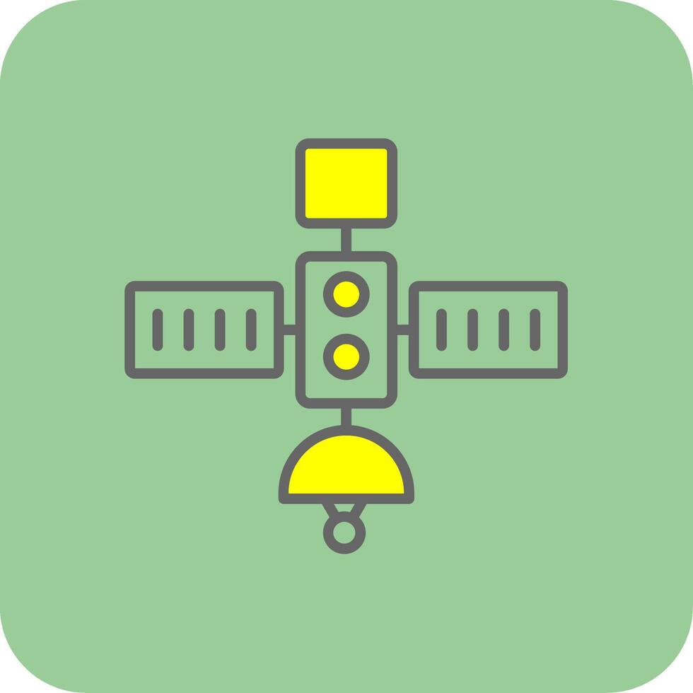 satelliet gevulde geel icoon vector