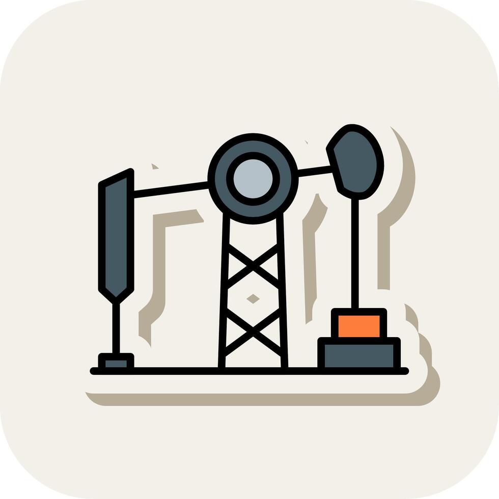 petroleum lijn gevulde wit schaduw icoon vector