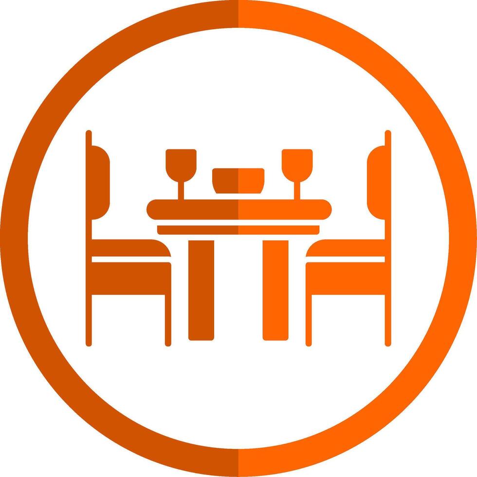 dining kamer glyph oranje cirkel icoon vector