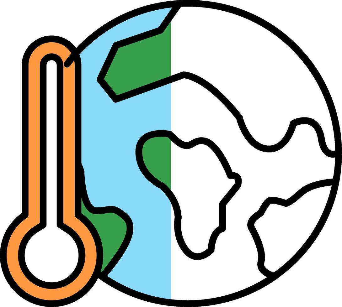 globaal opwarming gevulde voor de helft besnoeiing icoon vector