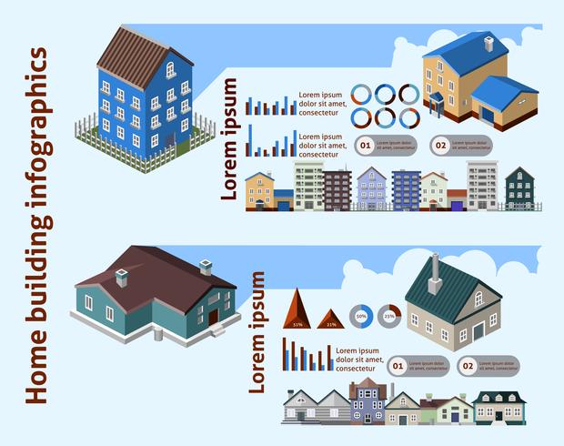 Home gebouw Infographics vector