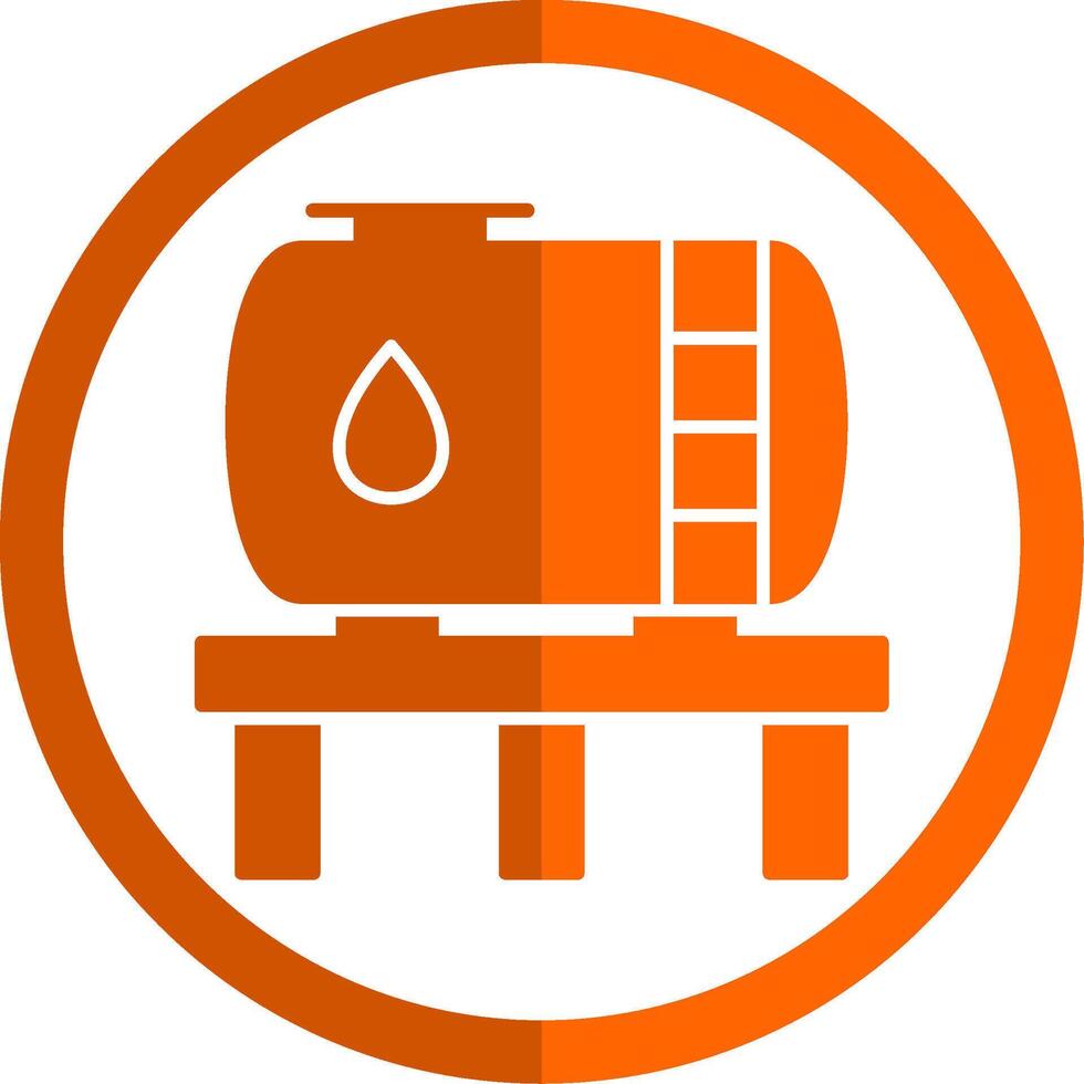 tank glyph oranje cirkel icoon vector