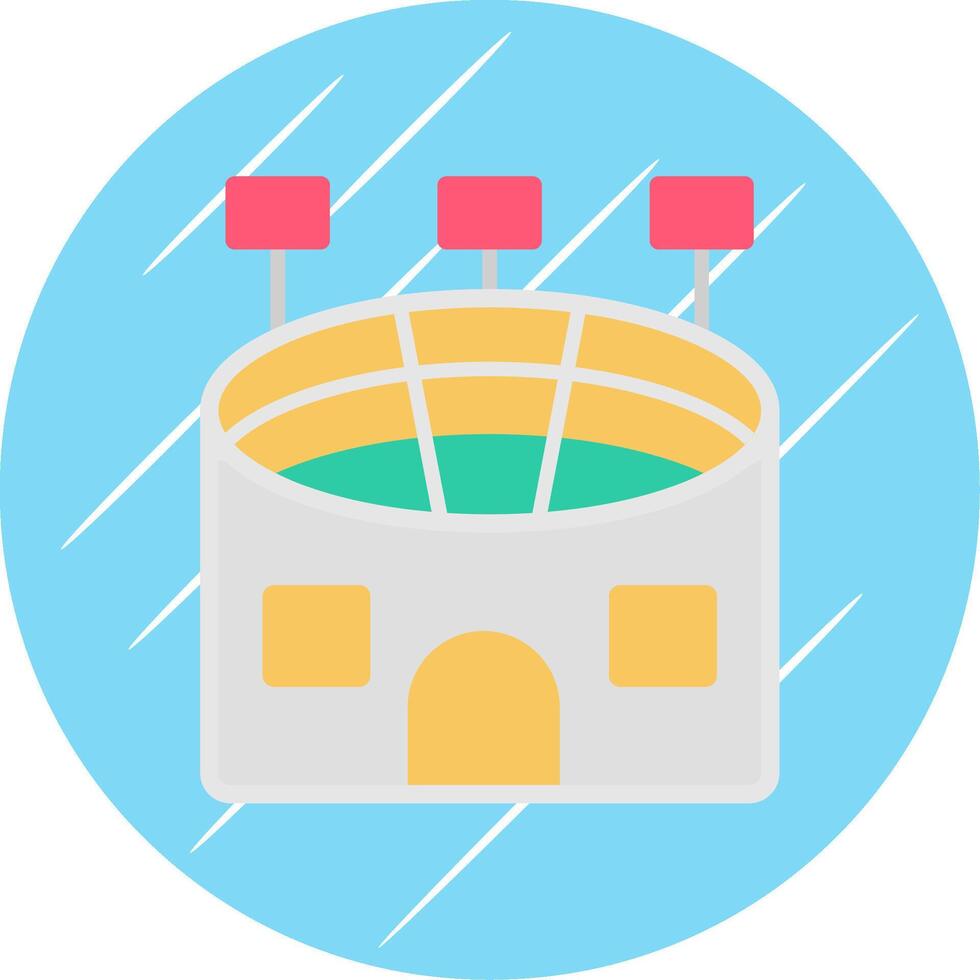 stadion vlak blauw cirkel icoon vector
