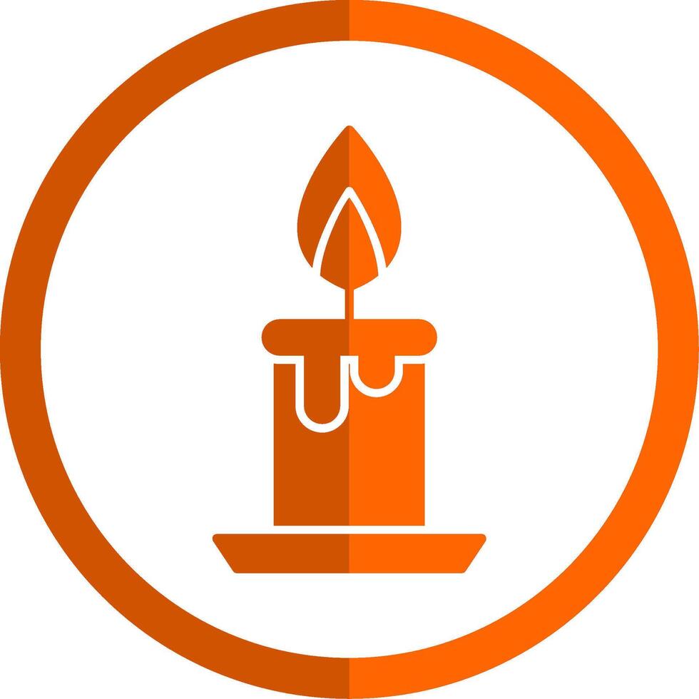 brandend glyph oranje cirkel icoon vector