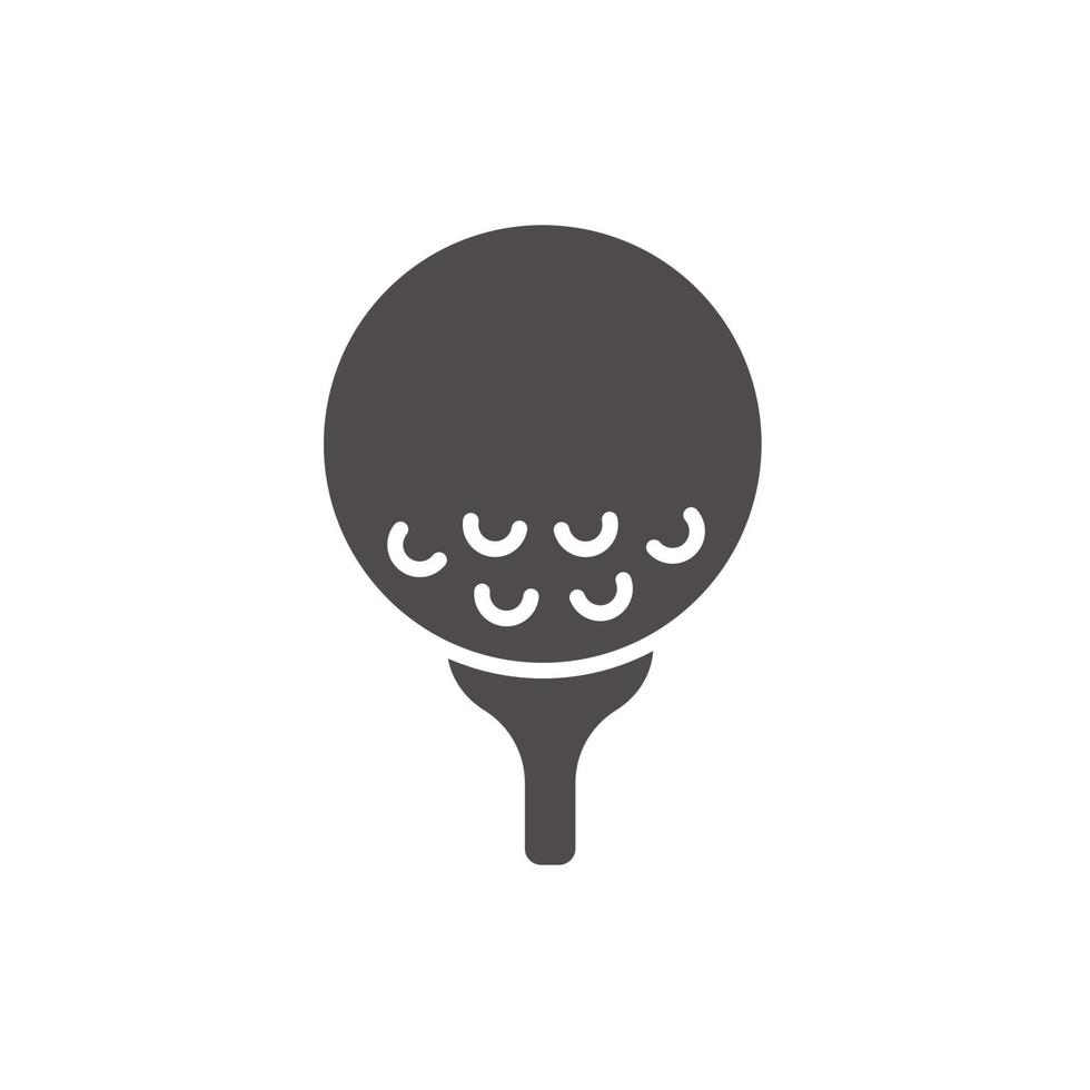 golfbal op tee-pictogram. silhouet symbool. negatieve ruimte. vector geïsoleerde illustratie