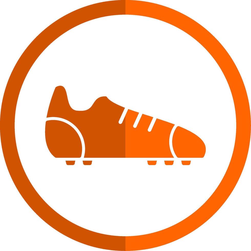 Amerikaans voetbal laarzen glyph oranje cirkel icoon vector