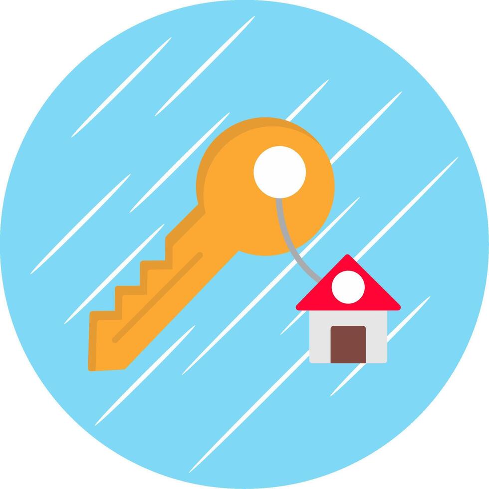 huis sleutel vlak blauw cirkel icoon vector