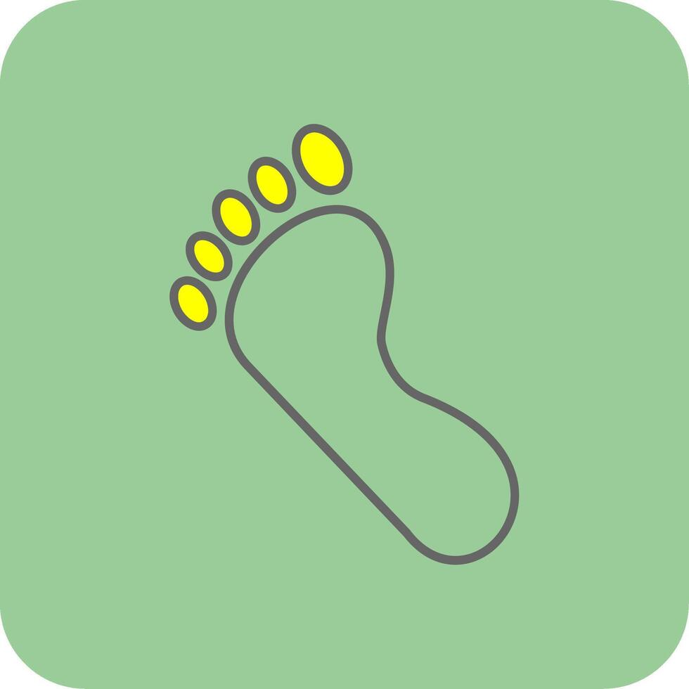 voetafdruk gevulde geel icoon vector