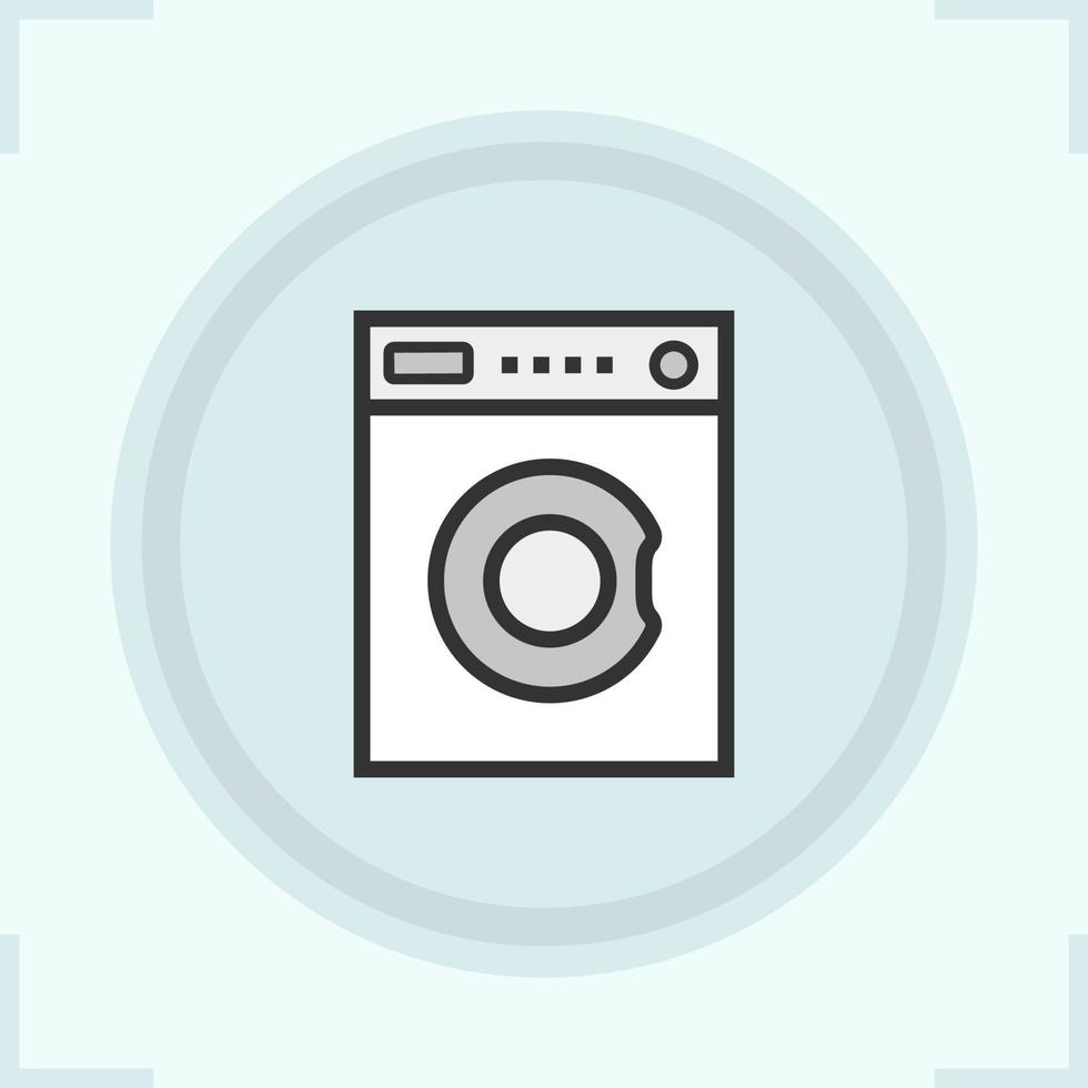 wasmachine kleur icoon. wasmachine. wasserette. geïsoleerde vectorillustratie vector