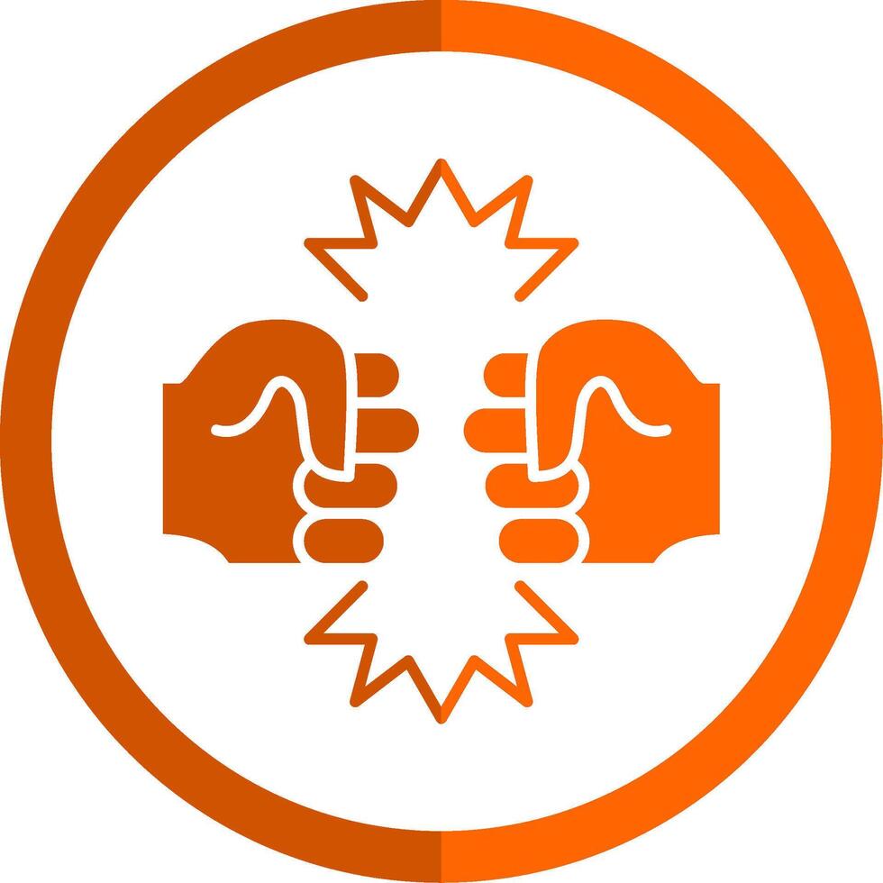 vechten glyph oranje cirkel icoon vector