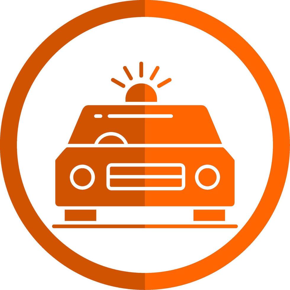 auto sirene glyph oranje cirkel icoon vector