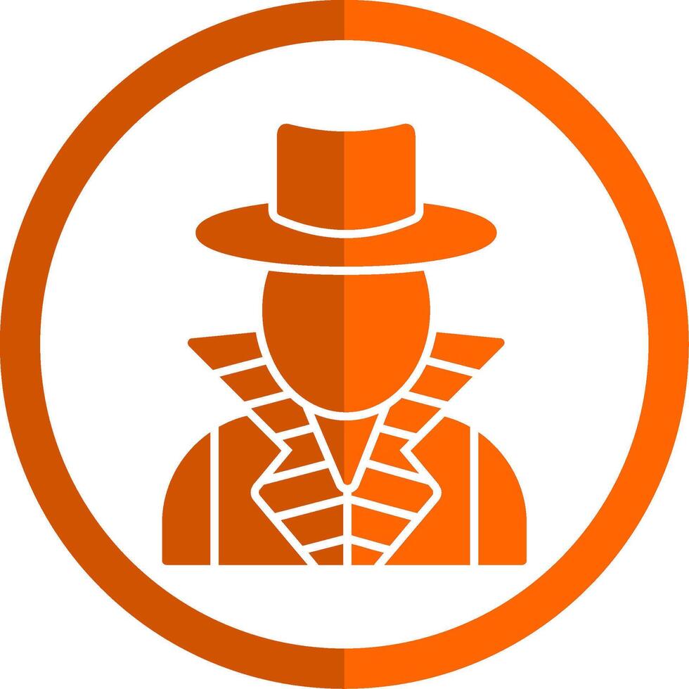 crimineel glyph oranje cirkel icoon vector